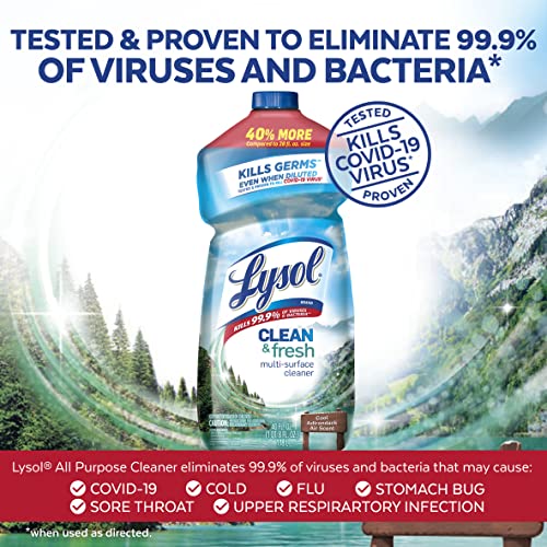 Lysol Multi-Surface Cleaner, Sanitizing and Disinfecting Pour, to Clean and Deodorize, Cool Adirondack Air, 40oz - Image 5