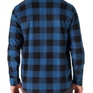 Wrangler Authentics Men's Long Sleeve Heavyweight Fleece Shirt Blue Buffalo Plaid Large - Image 3